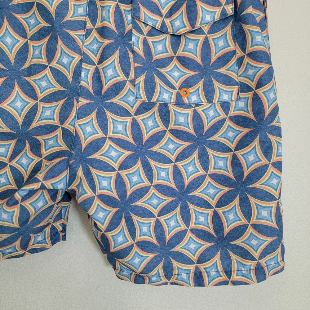 Tommy Bahama Relax Mens Medium‎ Blue Mesh Lined Swim Trunks Drawstring Resort